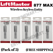 LiftMaster 877MAX Garage Door Opener Keypad Remote Keyless Entry Wireless pack 5
