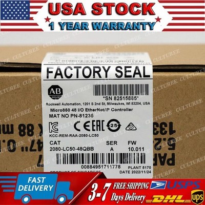 ALLEN BRADLEY 2080-LC50-48QBB Micro850 EtherNet/IP Controller US Free Tax