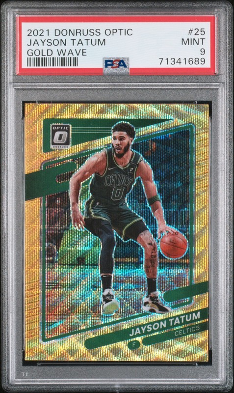 2021 Panini Donruss Optic #25 Jayson Tatum Gold Wave - PSA 9 - MINT