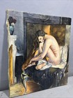 Modern CLASSICAL BOUDOIR Oil LADY by FIREPLACE Old PORTRAIT on Canvas PAINTING — photo 6