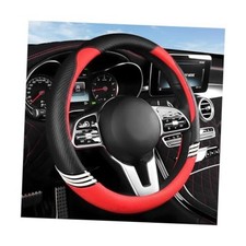 Mandark Car Steering Wheel Cover 14.5-15 Cute Carbon Fiber Breathable Red Mandark Car Steering Wheel Cover 14.5-15 Cute Carbon Fiber Breathable Red