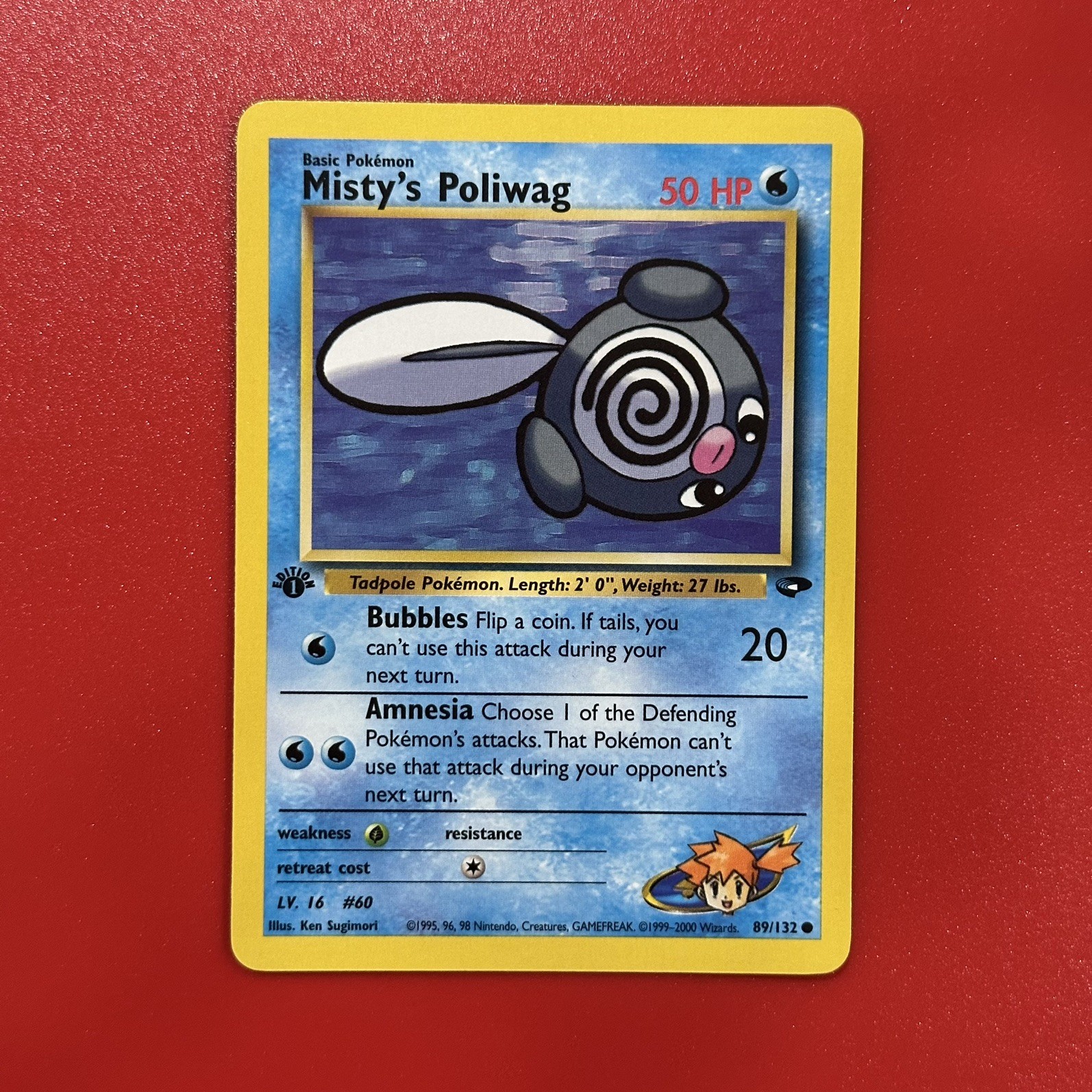 Pokemon Card - Misty's Poliwag Gym Challenge 89/132 Common 1st Edition NM