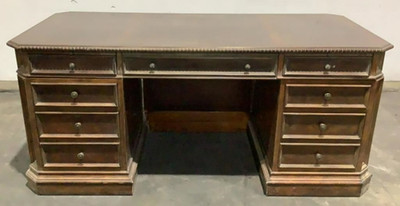 Vintage Office Executive President Wooden Wood Desk Great Movie Set Prop