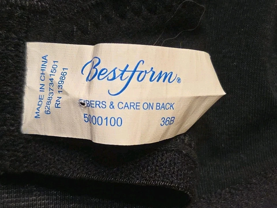 Sujetador de algodón Bestform 36B negro sin forro con aros Foto 4 de 4