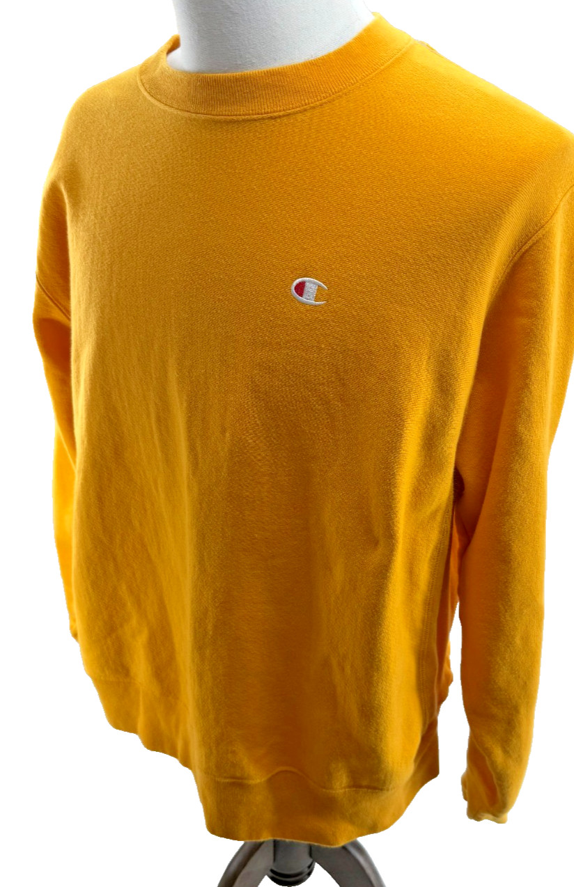 Vintage Champion Reverse Weave Sweatshirt Made in USA Golden Yellow Medium