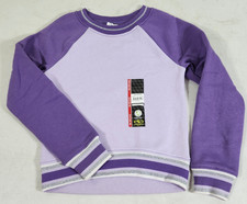 Athletic Works Girls Fleece Sweatshirt Size XS 4-5 Purple Shirt Top NEW