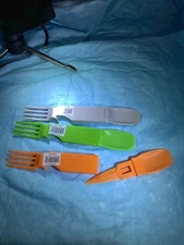 3-in-1 Compact Spoon Knife Fork Utensil Cutlery Combo Camping Hiking Outdoor 3