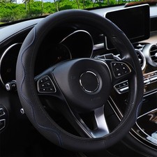 Universal Leather Steering Wheel Cover Anti-slip 15 Car Truck Suv Black Red