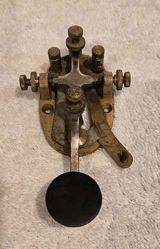 Signal Electric Brass Morse Code Telegraph Key Vintage Railroad Used.