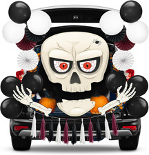Halloween Trunk or Treat Car Decorations Kit with Skeleton Design, Large Hallowe
