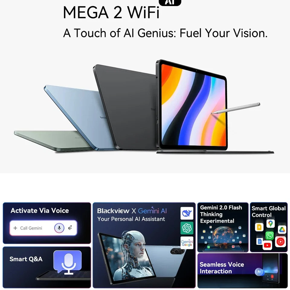 GLOBAL VERSION Blackview MEGA 2 WIFI Tablet 12-inch 2K FHD+ 12GB+256GB 9000mAh - Image 3 of 4