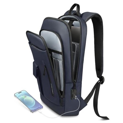 Slim 15.6 Inch Laptop Backpack for Men & Women in Blue