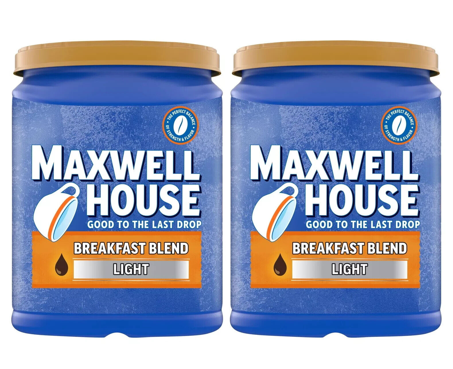 2pk Maxwell House Breakfast Blend Mild Roast Ground Coffee, 38.8 oz Canister