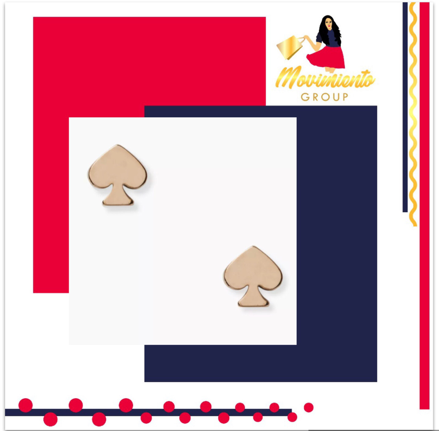 NWT Kate Spade Signature Spade Mini Studs O0RU2905 Rose Gold