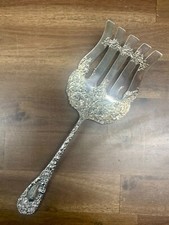 CHRYSANTHEMUM BY DURGIN STERLING SILVER ASPARAGUS FORK 9 3/4 INCHES W/MONOGRAM