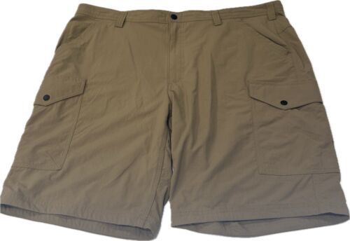Duluth Trading Co Nylon Cargo Shorts Mens 44 Khaki Elastic Waist Stretch - 第 1/6 張圖片