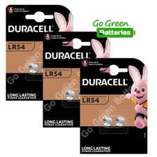 6x Duracell LR54 1.5 Volt Alkaline Battery 189 V10GA GP189 L1131 LR1130 A120 