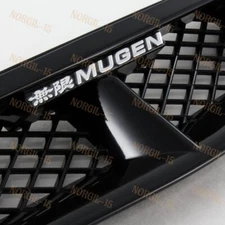 For 99-00 HONDA CIVIC 2/3/4DR Mugen Black Front Hood Mesh ABS Grille Grill Combo