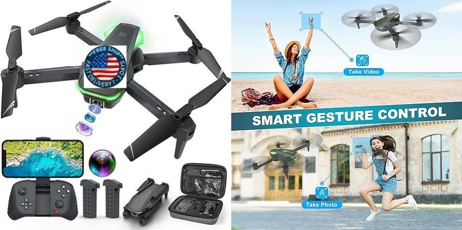 Dron con cámara 1080P para principiantes y niños, fácil control remoto-image