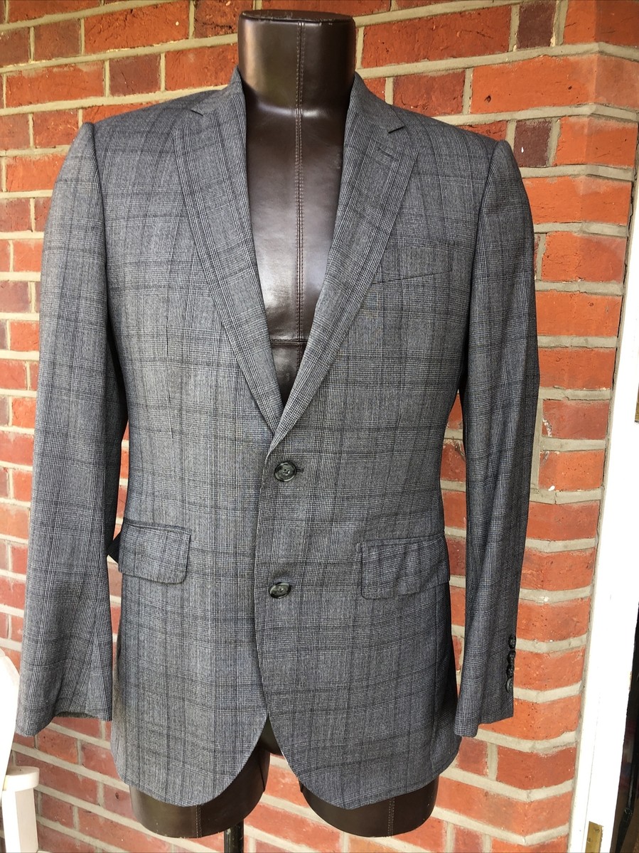 Hackett Mayfair Grey Check Ing Loro Piana Wool MOOVING Blazer 