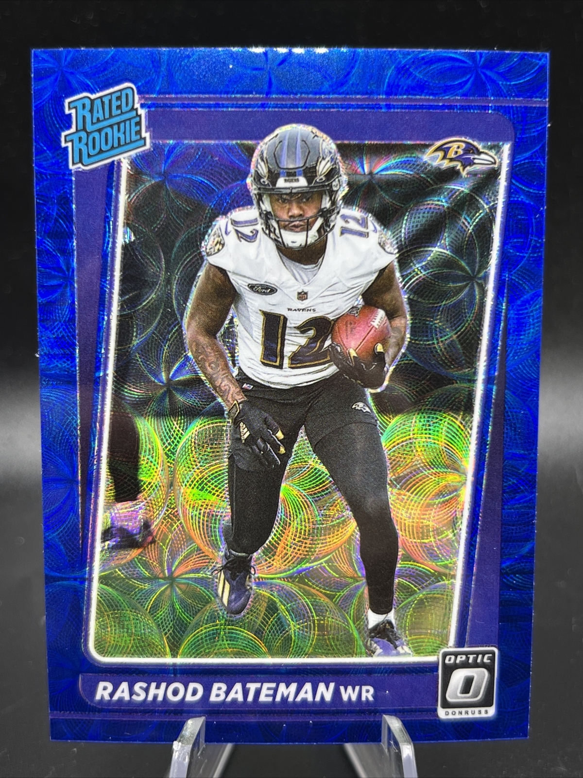 RASHOD BATEMAN 2021 Donruss Optic RC Rookie BLUE SCOPE Prizm #210 RAVENS