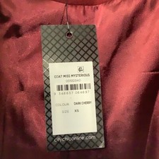 City Chic Coat Womens Size Xs Red Miss Mysterious Parka Long Sleeves Full Zip