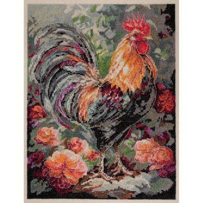 Counted Cross Stitch Kit Rooster DIY Abris Art
