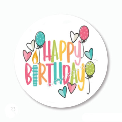 Happy Birthday Party Favors Scrapbook Stickers Envelope Seals Labels Stickers