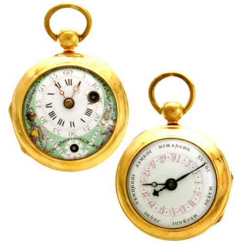 RARE ANTIQUE DOUBLE DIAL VERGE FUSEE KEYWIND POCKET WATCH CA1820 - 第 1/6 張圖片