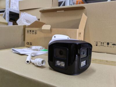 Hik Compatible Panoramic 4MP 180° Dual Lens Full Color IR IP Camera Bullet