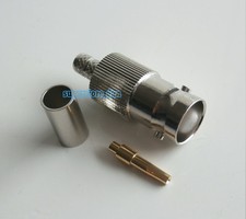 10x BNC female jack crimp RG58 RG142 LMR195 RG400 cable Straight RF Connector