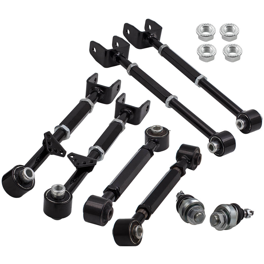 Front Ball Joints + Rear Adjustable Camber Arm Set for Honda Accord Acura TL TSX