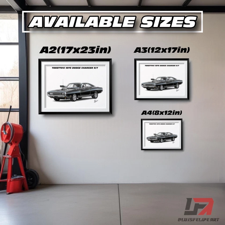 Fast and Furious car art poster: DOM'S 1970 DODGE CHARGER R/T - Image 3 of 4