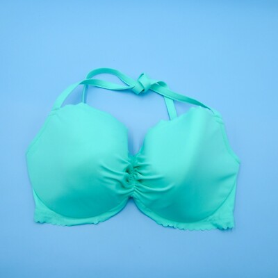 Victorias Secret 38DD Turquoise Bombshell Ruffle Underwired Push-up Bikini Top