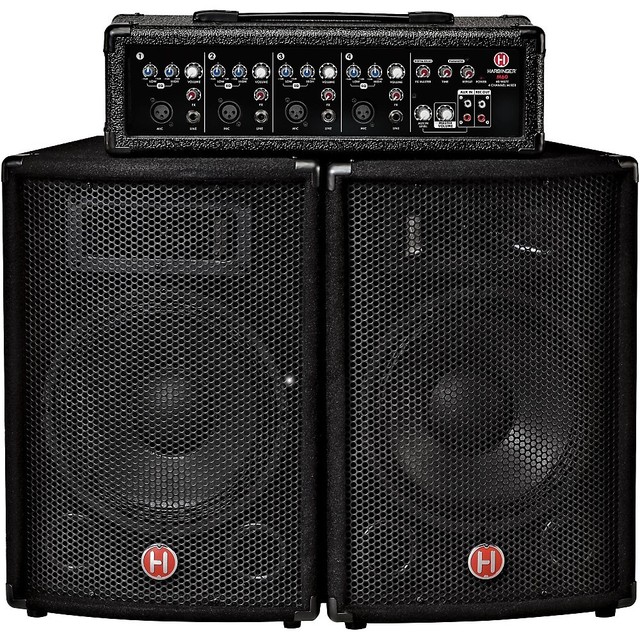 Harbinger M60 60 Watt 4 Channel Compact Portable PA with 10" speakers