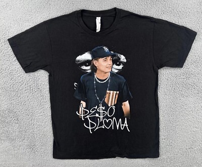 Peso Pluma Doble P Large Black Short Sleeve Graphic Print T Shirt Tour March Tee