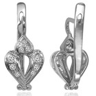 14k Solid Yellow & White Gold Diamond European style Earrings — photo 4