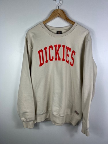 Dickies Mens Crewneck Sweatshirt Size Large Grey Big Spellout Logo Casual - Picture 2 of 8