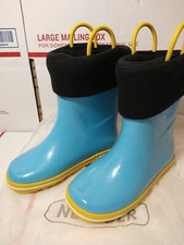 Kids 12 Rain Boots Boys Girls Lightweight Waterproof Snow Warm Liner Removable