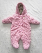 Juicy Couture Baby Girl Chunky Plush Sherpa Pram in Light Pink Size 0-3 Month