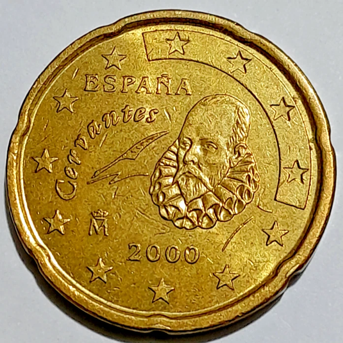 20 céntimos de euro España 2000 Cervantes Foto 2 de 4