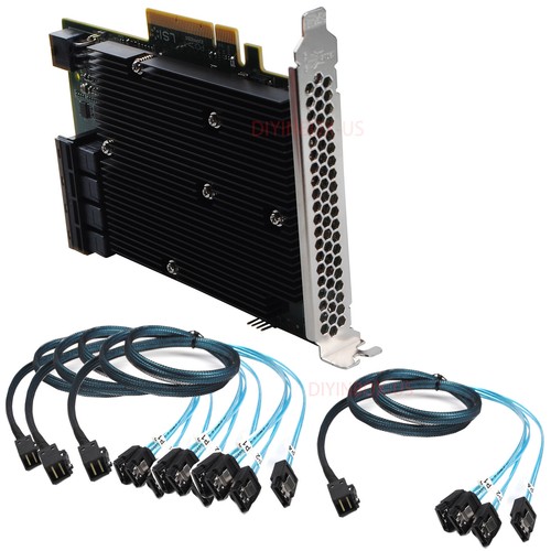 New LSI SAS 9300-16I 12GB/S HBA BUS ADAPTER CARD IT Mode 4*SFF-8643 SATA Cable - Picture 19 of 24