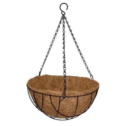 2x Jardín Metal Colgante 30cm Maceta Coir Maceta Cesta y Cadena Forradora Fibra Coco - Imagen 4 de 4
