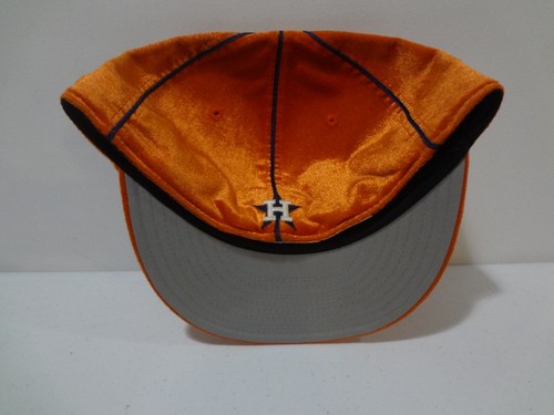 VTG MLB Houston Astros LOGO Fitted 7 1/2 Hat 90s American Needle Orange Velvet - Picture 3 of 6