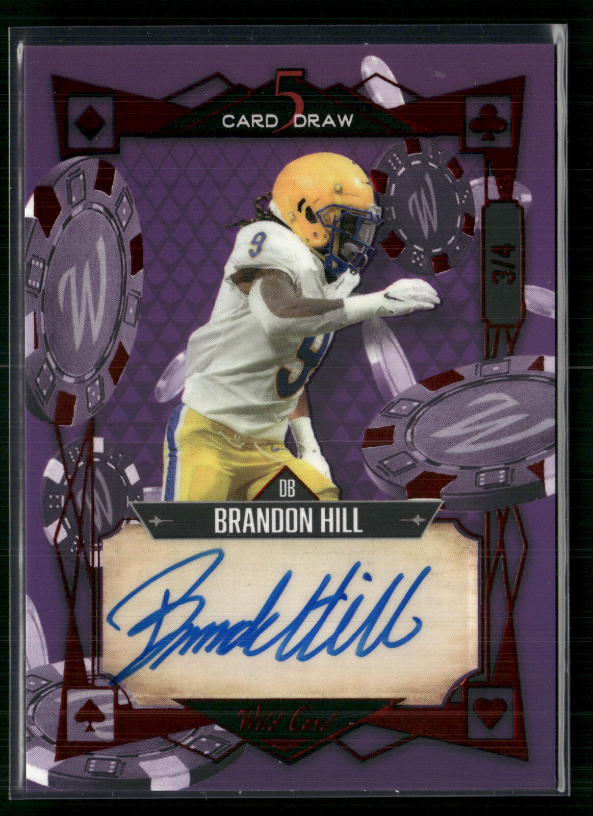 Brandon Hill 2023 Wild Card 5 Card Draw Auto 3/4