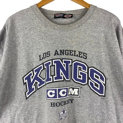 Vintage LOS ANGELES KINGS Gray T-Shirt CCM NHL Hockey LA