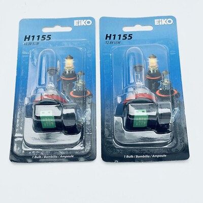 LOT OF 2 EIKO H1155-BP, H11 SERIES HALOGEN REPLACEMENT  BULK 12.8V, 55W
