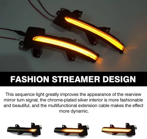LED Amber Sequential Dynamic Flow Side Mirror Turn Signal Light Fits 22-26 Civic