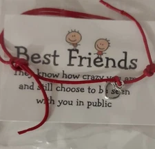 Best Friends Friendship Heart Wish Bracelet Gift Baby Shower Memory Besties Mate