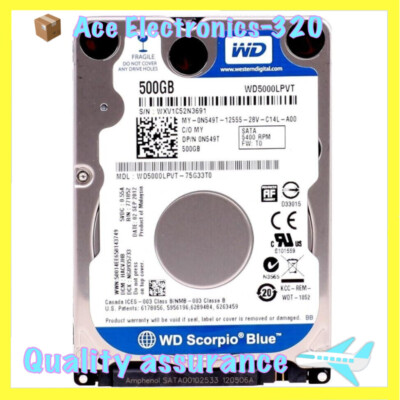 Western Digital WD5000LPVT 500GB 5400RPM SATA 2.5'' Laptop HDD Hard Drive 7mm